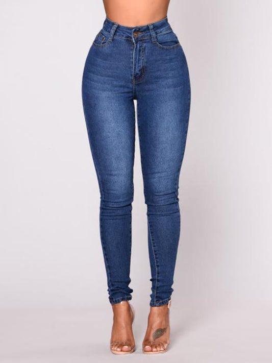 Women's Solid Color Slim High Stretch Denim Pencil Pants Shello Creative Boutique