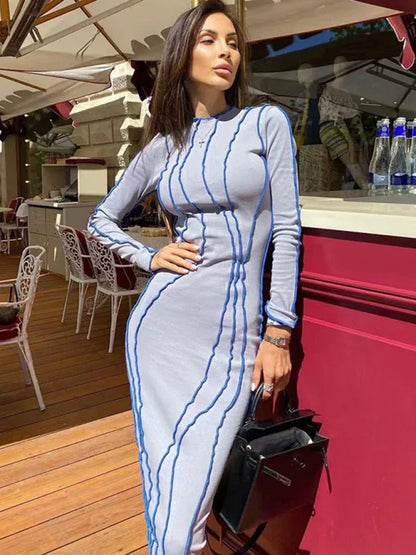 Chic Bodycon Long Sleeve Midi Dress - Shello's Creative Boutique