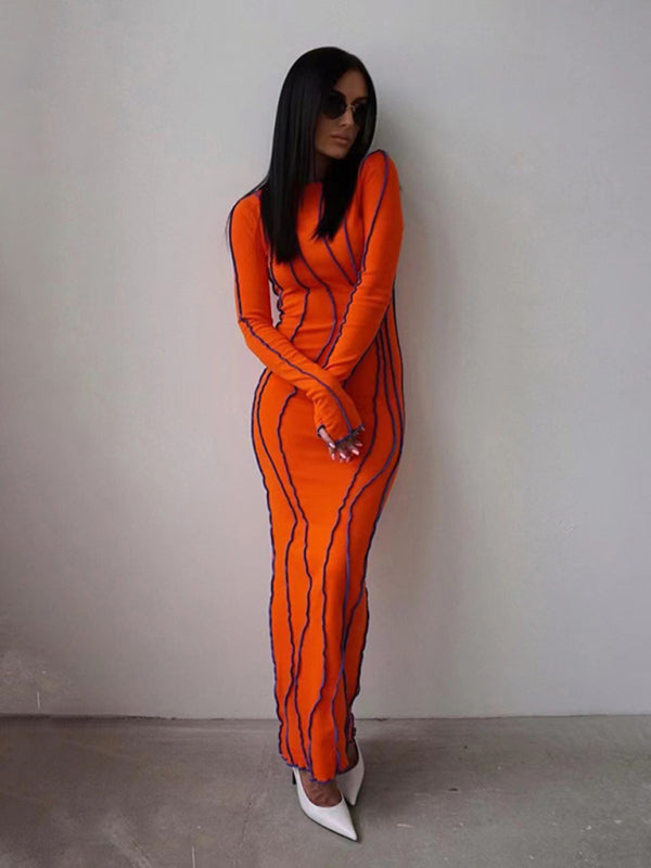 Chic Bodycon Long Sleeve Midi Dress Shello's Creative Boutique