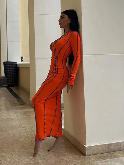 Chic Bodycon Long Sleeve Midi Dress - Shello's Creative Boutique