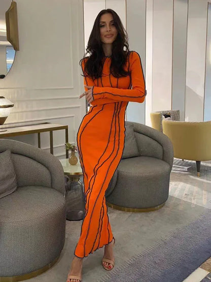 Chic Bodycon Long Sleeve Midi Dress - Shello's Creative Boutique