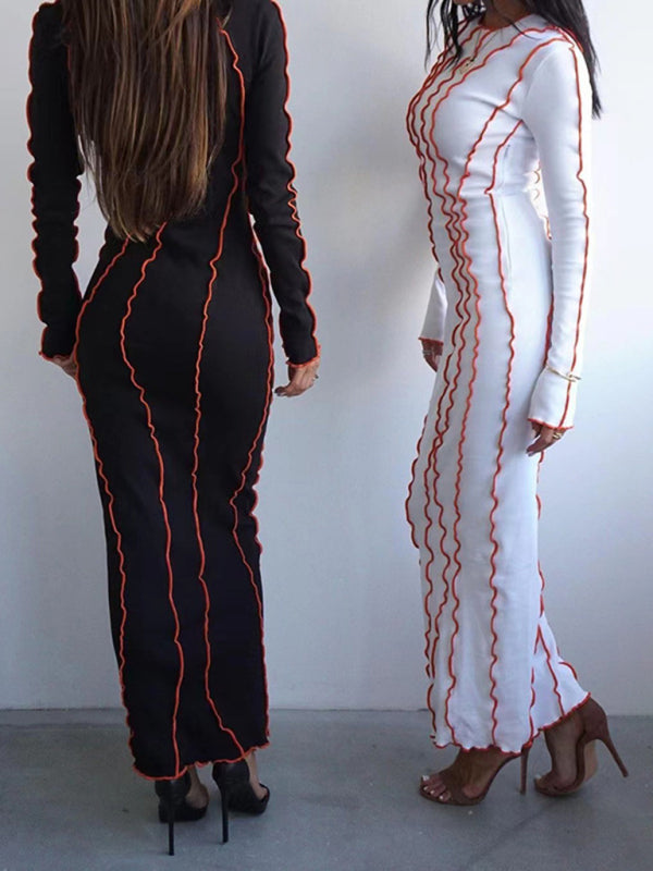 Chic Bodycon Long Sleeve Midi Dress Shello's Creative Boutique