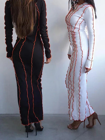 Chic Bodycon Long Sleeve Midi Dress - Shello's Creative Boutique