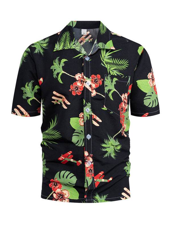Summer new seaside casual Hawaiian short-sleeved shirt men's beach seaside Shello's Creative Boutique