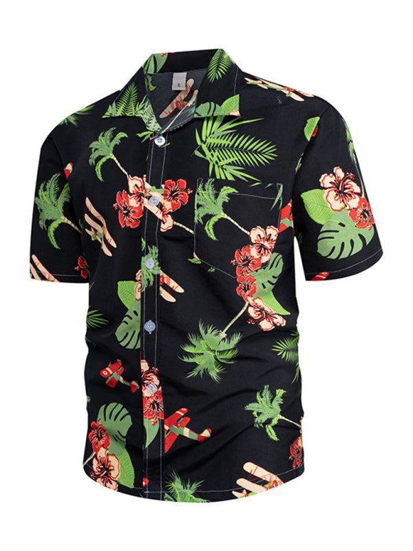 Summer new seaside casual Hawaiian short-sleeved shirt men's beach seaside Shello's Creative Boutique