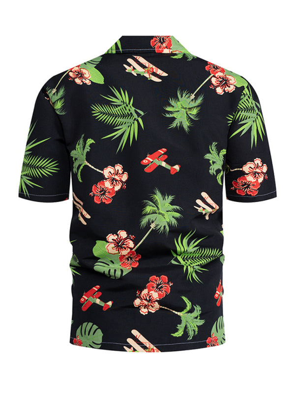 Summer new seaside casual Hawaiian short-sleeved shirt men's beach seaside Shello's Creative Boutique