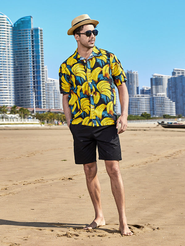 Summer new seaside casual Hawaiian short-sleeved shirt men's beach seaside Shello's Creative Boutique