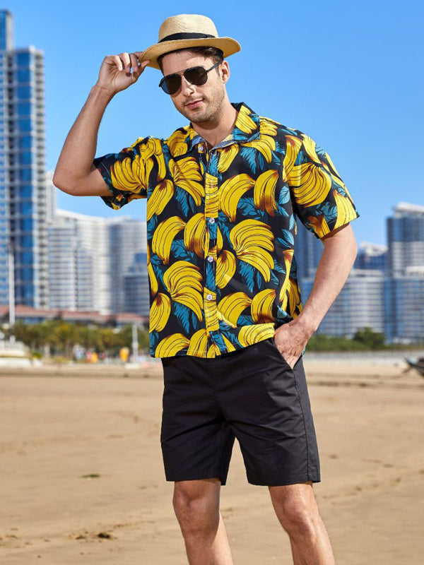 Summer new seaside casual Hawaiian short-sleeved shirt men's beach seaside Shello's Creative Boutique