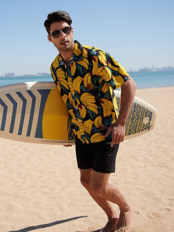 Summer new seaside casual Hawaiian short-sleeved shirt men's beach seaside Shello's Creative Boutique