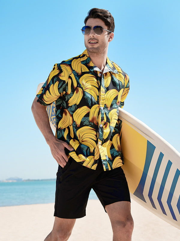 Summer new seaside casual Hawaiian short-sleeved shirt men's beach seaside Shello's Creative Boutique