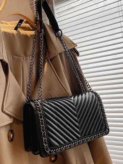 Embroidered Square Bag - Portable Small Chain Bag for Elegant Versatility - Shello's Creative Boutique