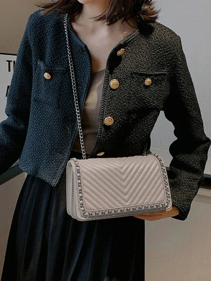 Embroidered Square Bag - Portable Small Chain Bag for Elegant Versatility - Shello's Creative Boutique