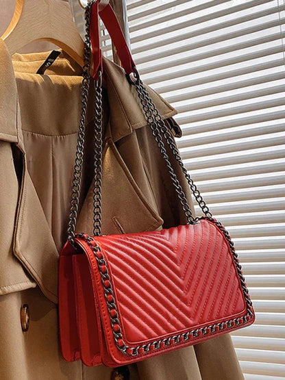 Embroidered Square Bag - Portable Small Chain Bag for Elegant Versatility - Shello's Creative Boutique