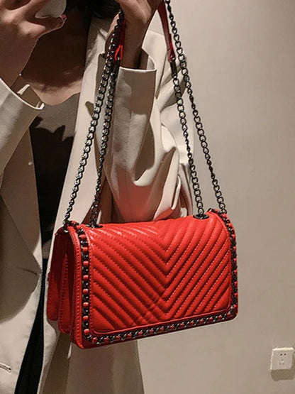 Embroidered Square Bag - Portable Small Chain Bag for Elegant Versatility - Shello's Creative Boutique