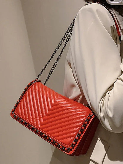 Embroidered Square Bag - Portable Small Chain Bag for Elegant Versatility - Shello's Creative Boutique