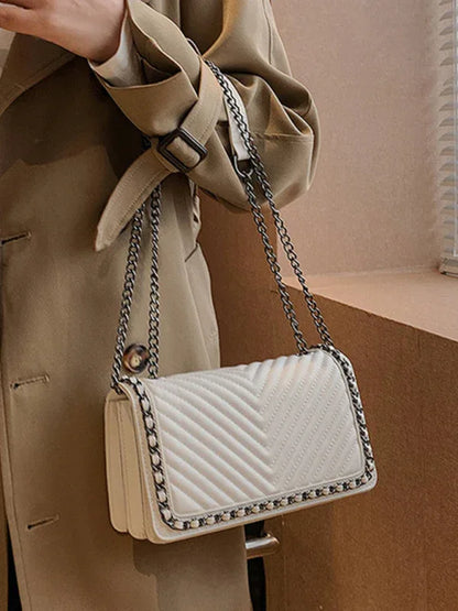 Embroidered Square Bag - Portable Small Chain Bag for Elegant Versatility - Shello's Creative Boutique