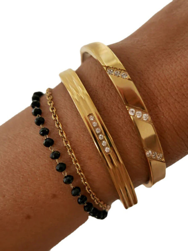 Titanium steel open bracelet women's non-fading stainless steel bracelet Shello's Creative Boutique