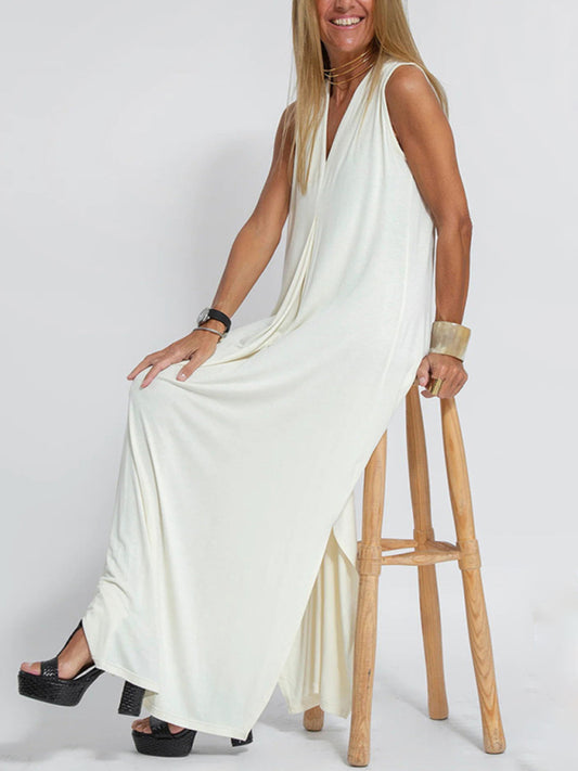 New solid color pullover V-neck dress Shello's Creative Boutique