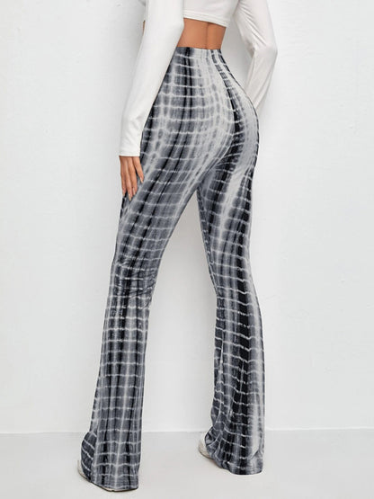 Printed Slim Hip Lift Stretch Casual Flared Trousers Shello's Creative Boutique