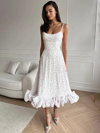 New style A-line skirt with suspenders and big swing three-dimensional flowers Shello's Creative Boutique