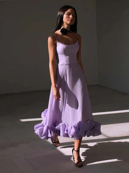 New style A-line skirt with suspenders and big swing three-dimensional flowers Shello's Creative Boutique