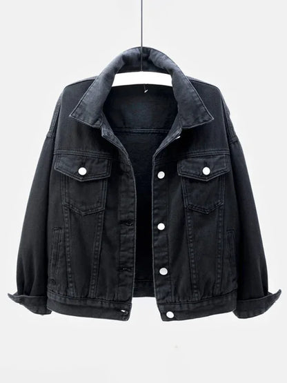 Women's New Colorful Large Size Denim Jacket - Shello's Creative Boutique