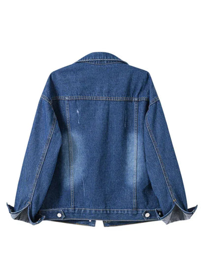 Women's New Colorful Large Size Denim Jacket - Shello's Creative Boutique