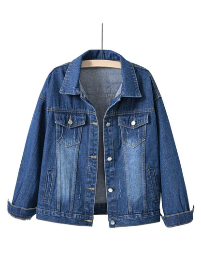 Women's New Colorful Large Size Denim Jacket - Shello's Creative Boutique