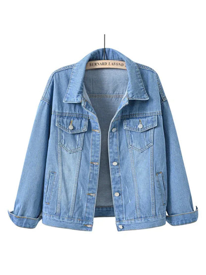 Women's New Colorful Large Size Denim Jacket - Shello's Creative Boutique