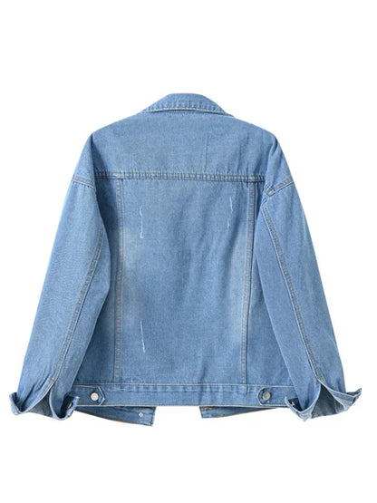 Women's New Colorful Large Size Denim Jacket - Shello's Creative Boutique