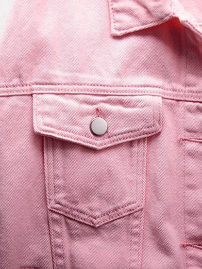 Women's New Colorful Large Size Denim Jacket - Shello's Creative Boutique