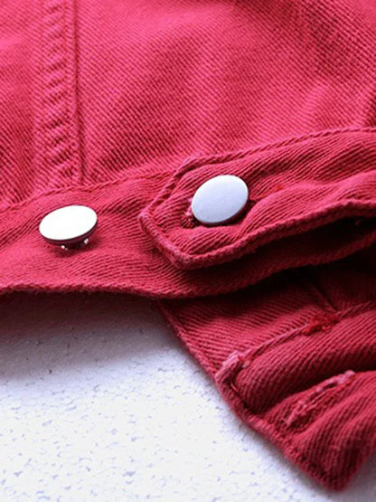 Women's New Colorful Large Size Denim Jacket - Shello's Creative Boutique
