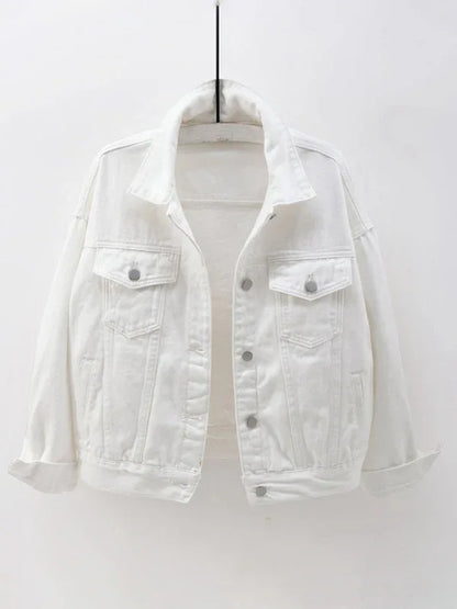 Women's New Colorful Large Size Denim Jacket - Shello's Creative Boutique