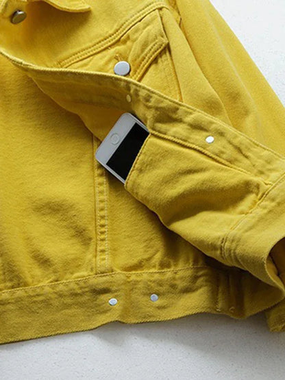 Women's New Colorful Large Size Denim Jacket - Shello's Creative Boutique