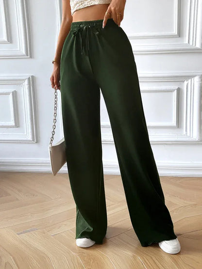 Fashion Women's Loose Casual Solid Color Wide-Leg Trousers – A Staple in Effortless Style - Shello's Creative Boutique