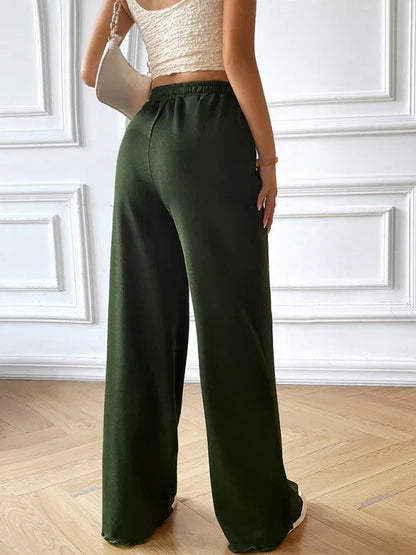Fashion Women's Loose Casual Solid Color Wide-Leg Trousers – A Staple in Effortless Style - Shello's Creative Boutique