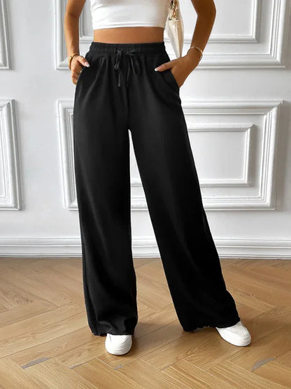 Fashion Women's Loose Casual Solid Color Wide-Leg Trousers – A Staple in Effortless Style - Shello's Creative Boutique