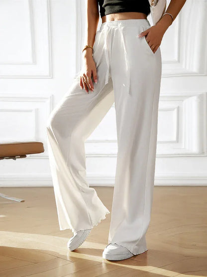 Fashion Women's Loose Casual Solid Color Wide-Leg Trousers – A Staple in Effortless Style - Shello's Creative Boutique
