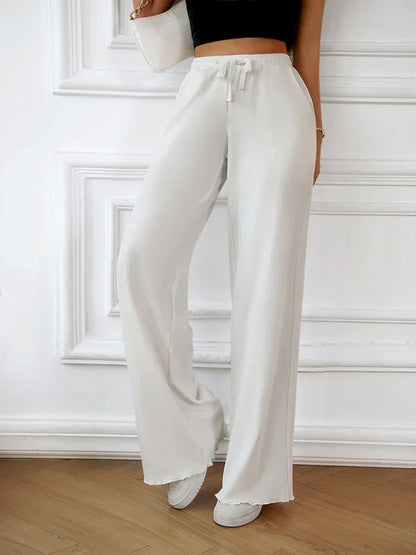 Fashion Women's Loose Casual Solid Color Wide-Leg Trousers – A Staple in Effortless Style - Shello's Creative Boutique