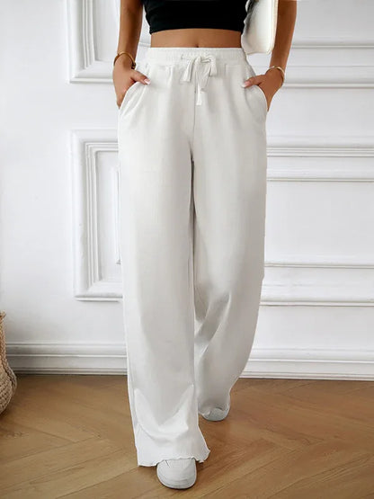 Fashion Women's Loose Casual Solid Color Wide-Leg Trousers – A Staple in Effortless Style - Shello's Creative Boutique