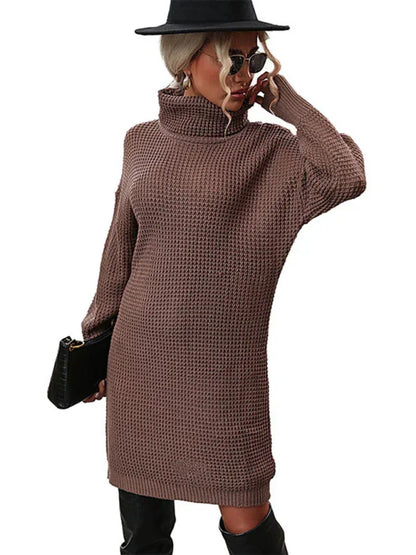 Women's Turtleneck Sweater Dress in Solid Colors - Shello's Creative Boutique