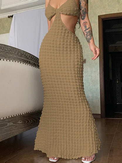 Women Long Dress - Suspender Sexy Slim Elegant Long Dress for Confidence & Sophistication - Shello's Creative Boutique