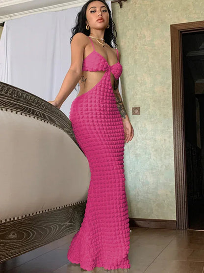 Women Long Dress - Suspender Sexy Slim Elegant Long Dress for Confidence & Sophistication - Shello's Creative Boutique