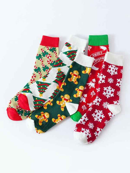 Fun Christmas Mid-Calf Socks - Festive Holiday Cheer Socks - Shello's Creative Boutique