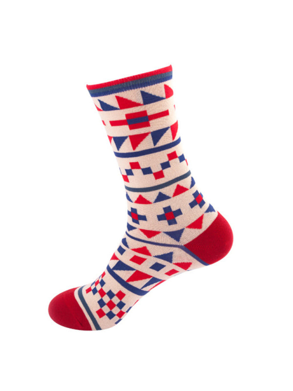 Women Fun Pattern Knit Cotton Socks