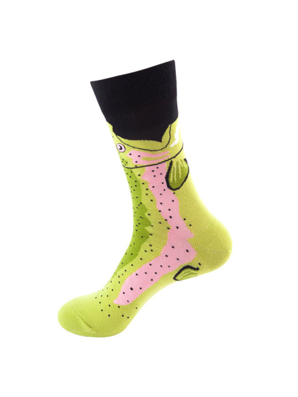 Women Fun Pattern Knit Cotton Socks