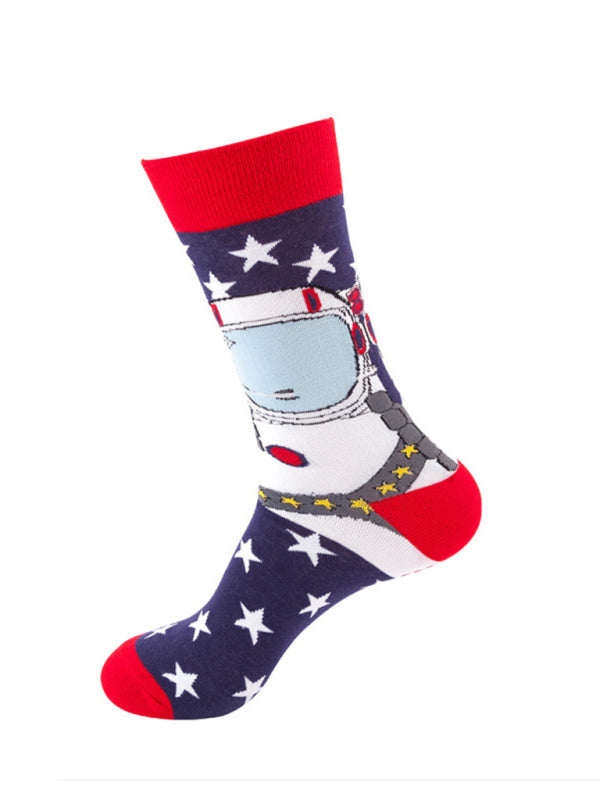 Women Fun Pattern Knit Cotton Socks