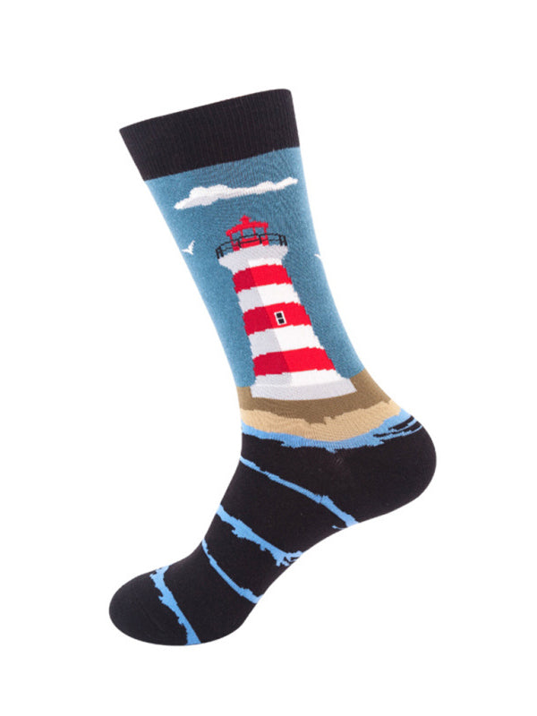 Women Fun Pattern Knit Cotton Socks