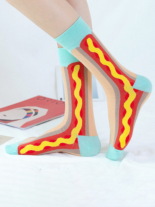Women's Breakfast Print Casual Fun Socks