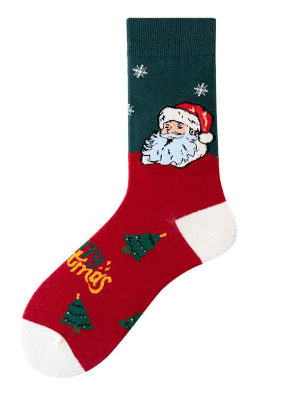 New mid-calf socks with Christmas fun patterns (a variety of colors to choose from)